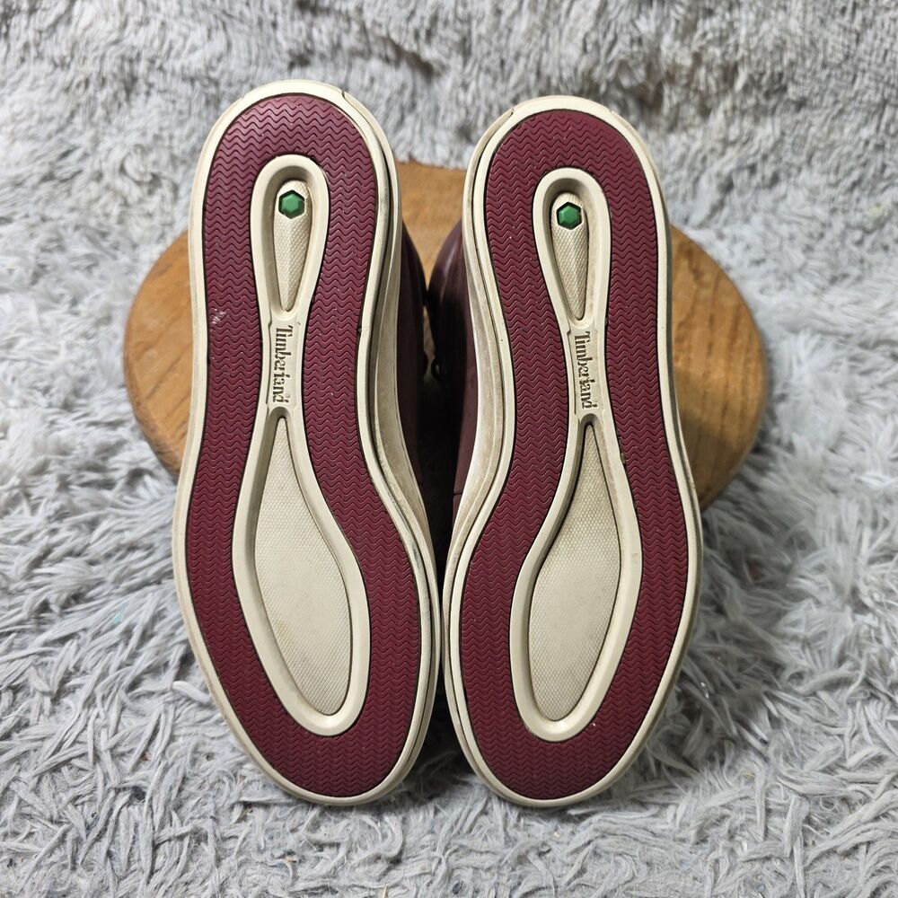 Timberland Dausette Ankle Sneaker Boots Women Sz 8 Burgundy Nubuck Leather Retro - Picture 6 of 9